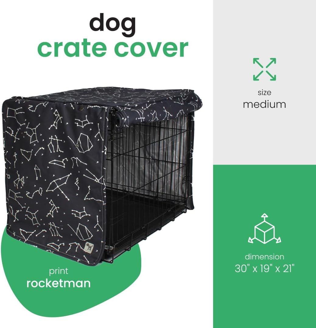 Molly Mutt Deep Blue Dog Crate Cover, Non-Toxic & 100% Cotton
