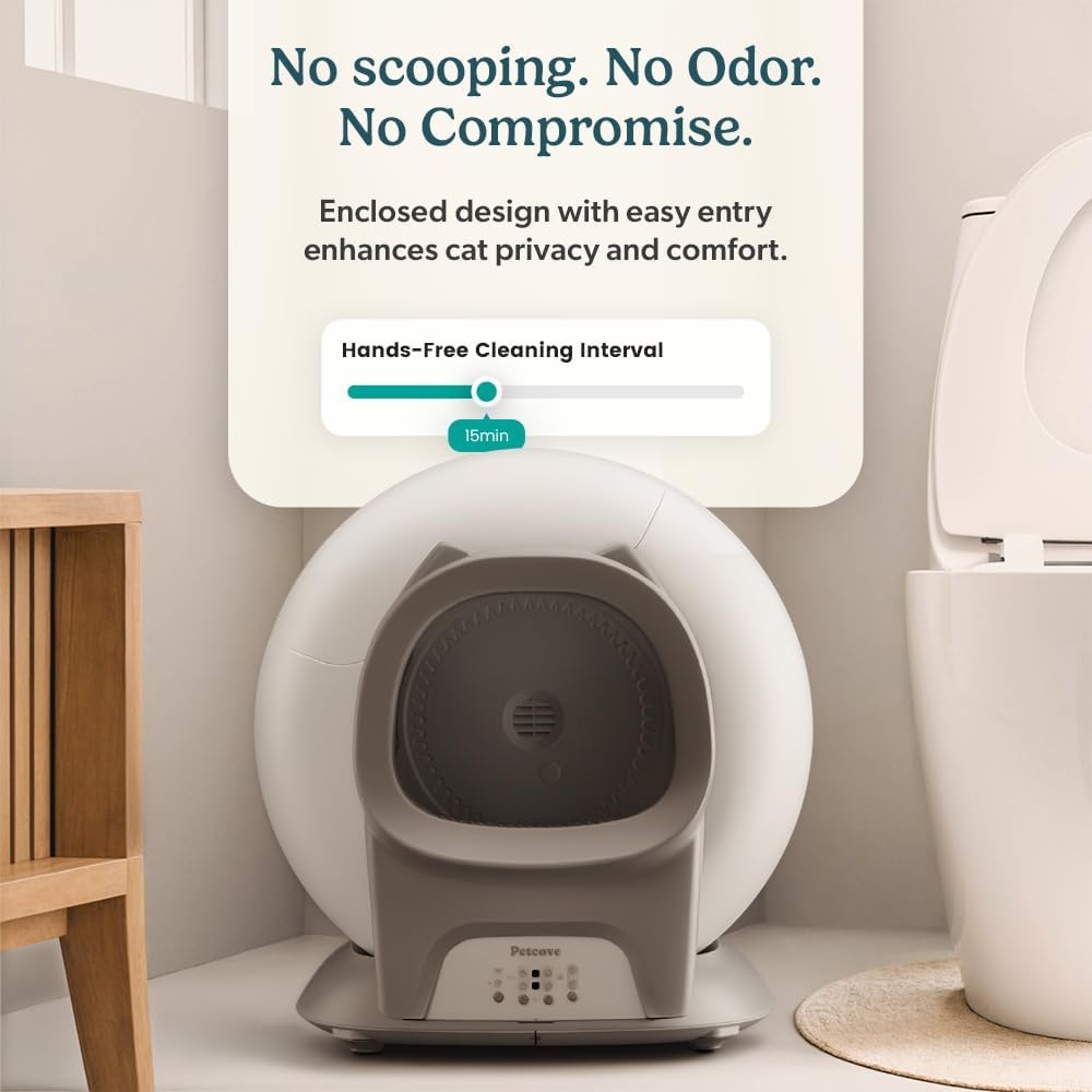 Petcove PurrTek Automatic Litter Box Self Cleaning 5GHz Wi-Fi