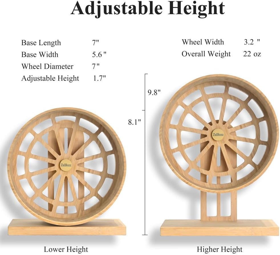 7" Silent Wooden Hamster Wheel