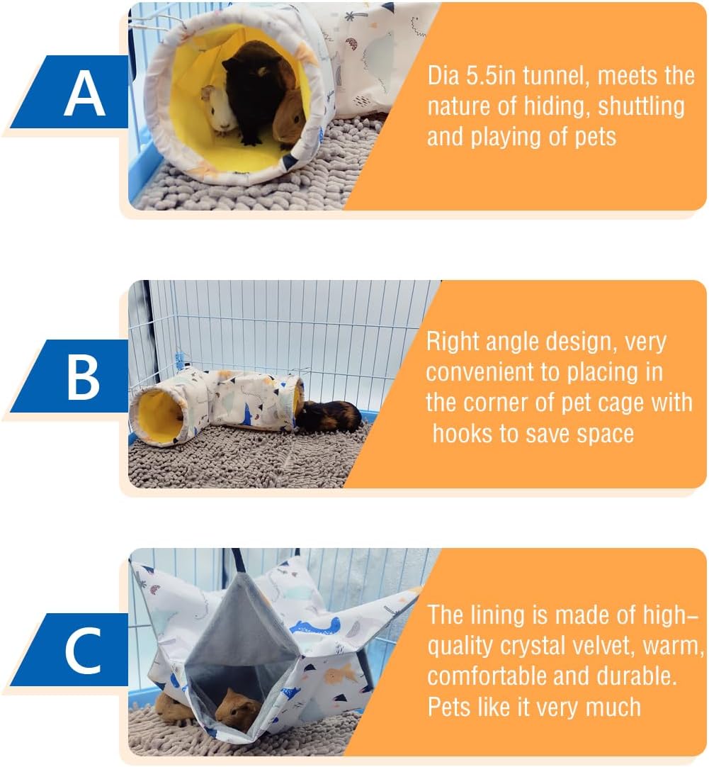 Large Caliber Guinea Pig Tunnel Hideout & Hammock