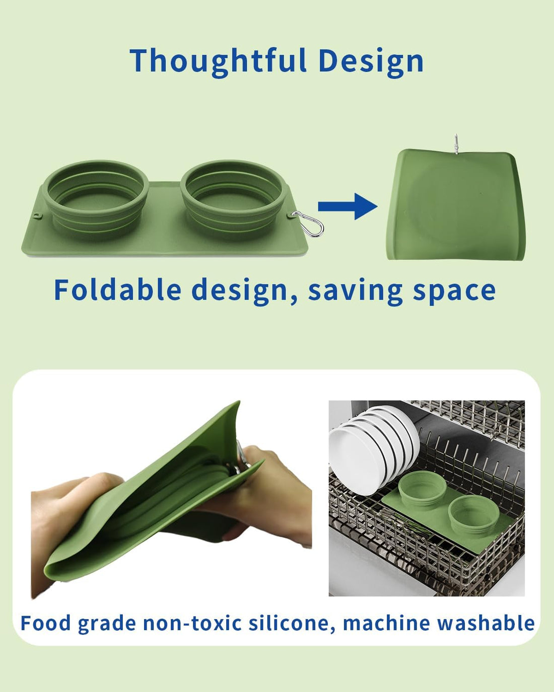 Collapsible Portable 2-in-1 Dog Bowl
