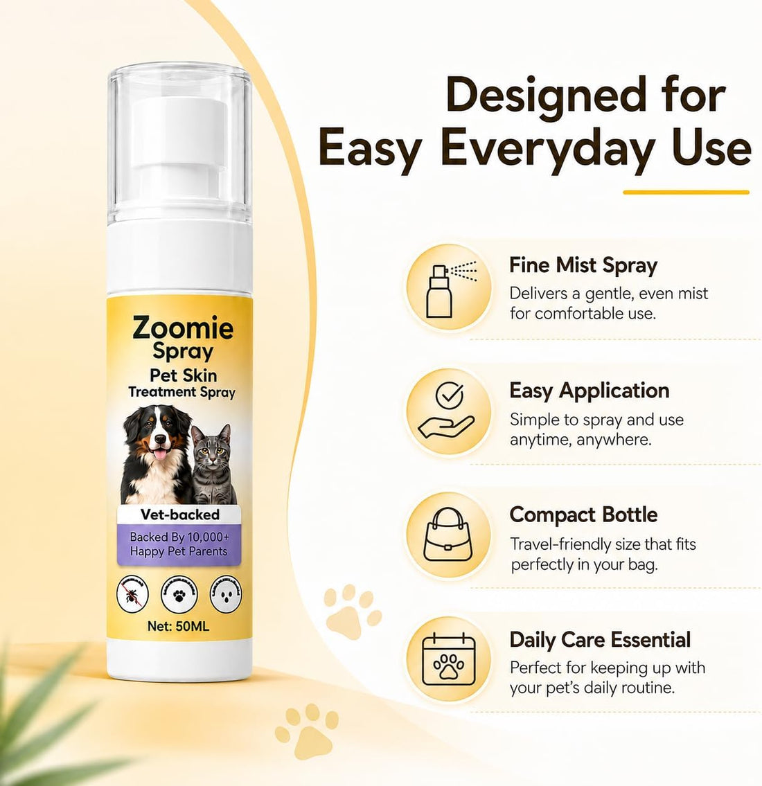 Zoomie Spray for Dogs – for Dog & Cat Skin,50ml