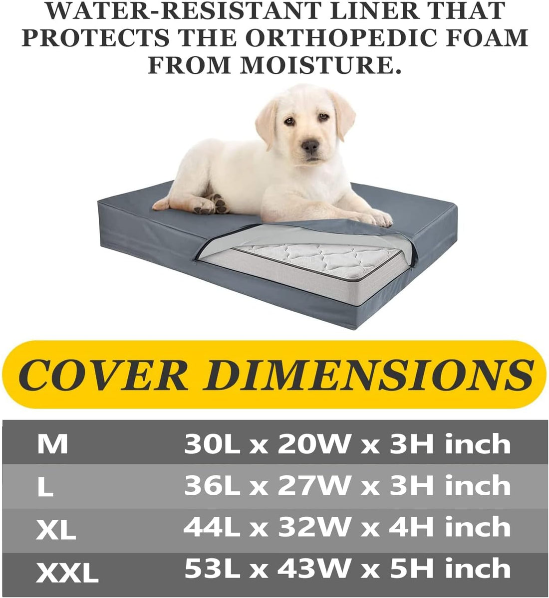 Dog Bed Covers 36L × 27W × 3H Inch Washable Grey Thickened Waterproof