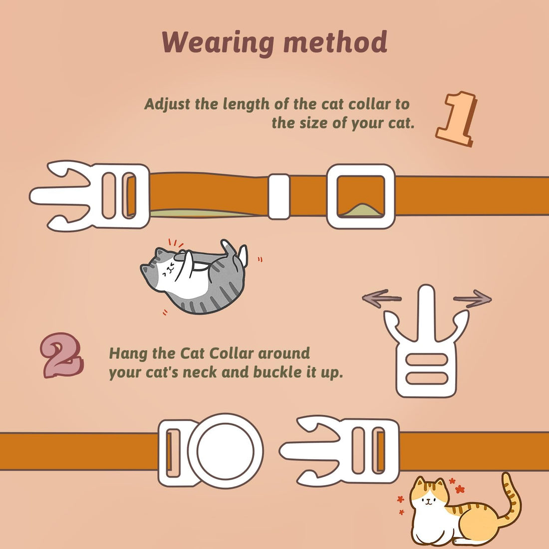 2 Pack Fall Cat Collar with Bell,Breakaway Kitten Collars for Cats