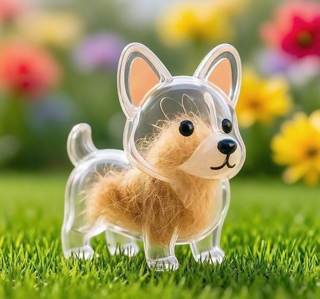 Dog Hair Collector Keychain Charm Memorial Storage Box