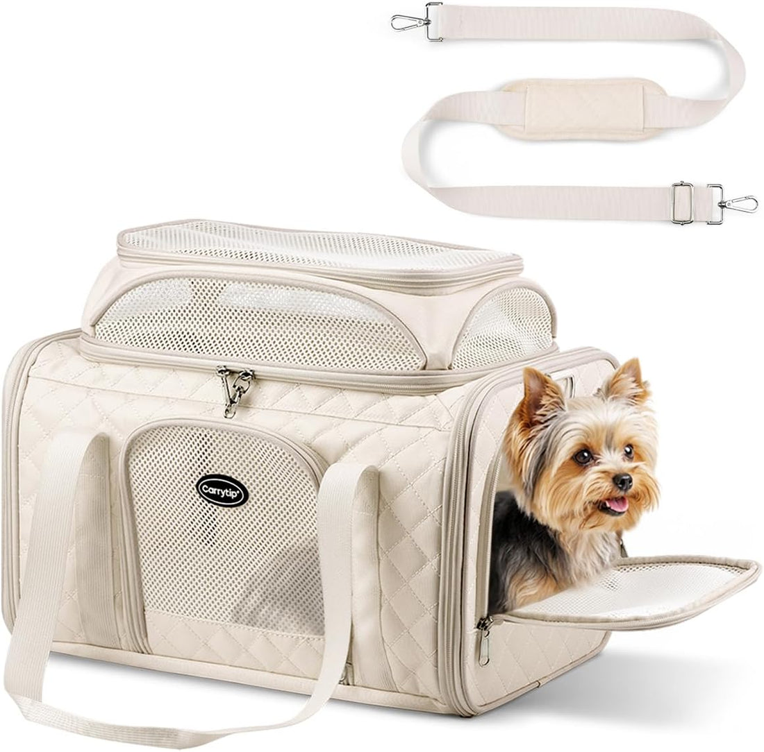 Airline Approved Cat Carrier with Expandable Top, 17x11x9.5 in