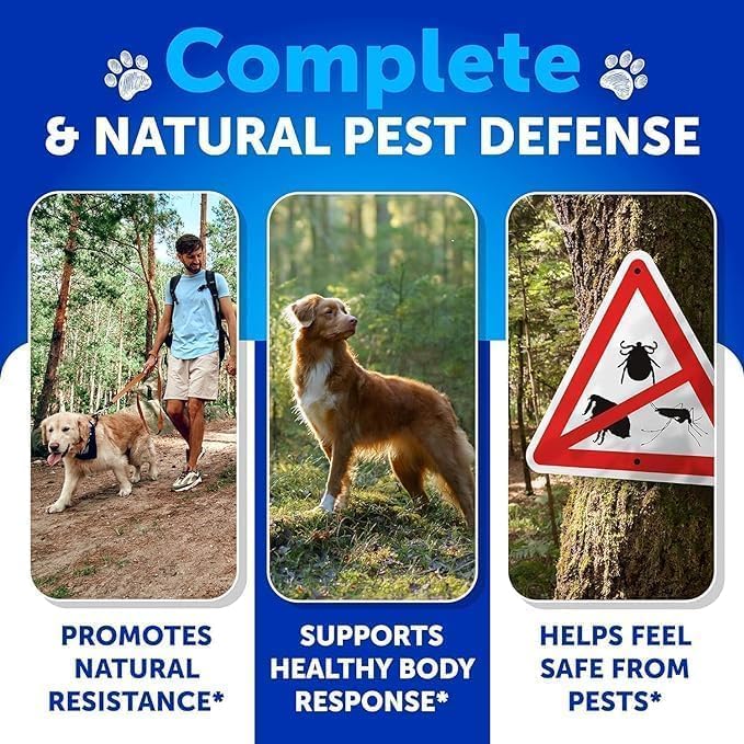 Flea and Tick Support for Dogs - 120 Chews - Dog Flea Chewables