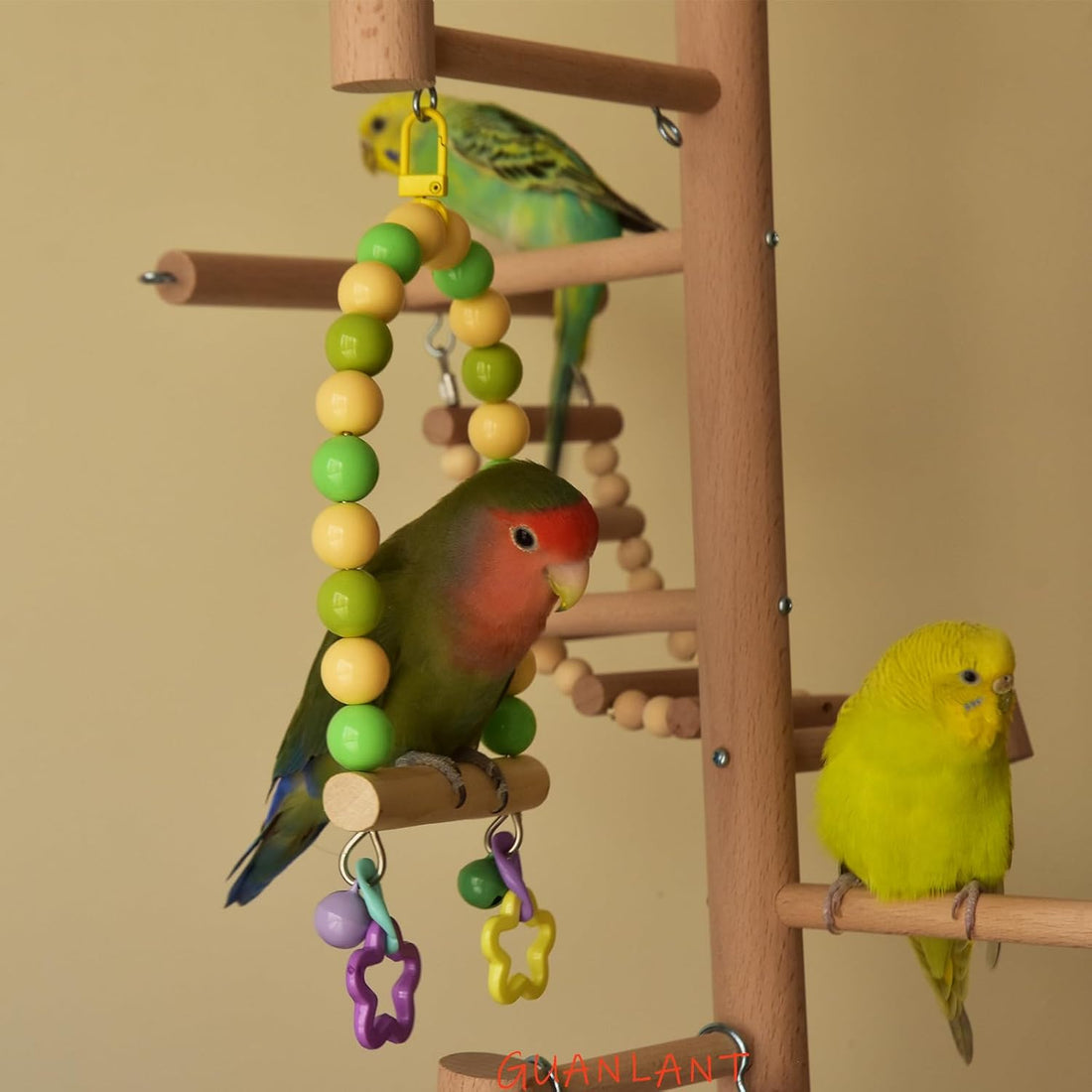 Wooden Bird Cage Swing Perch for Parakeets,Small Parrots Swings
