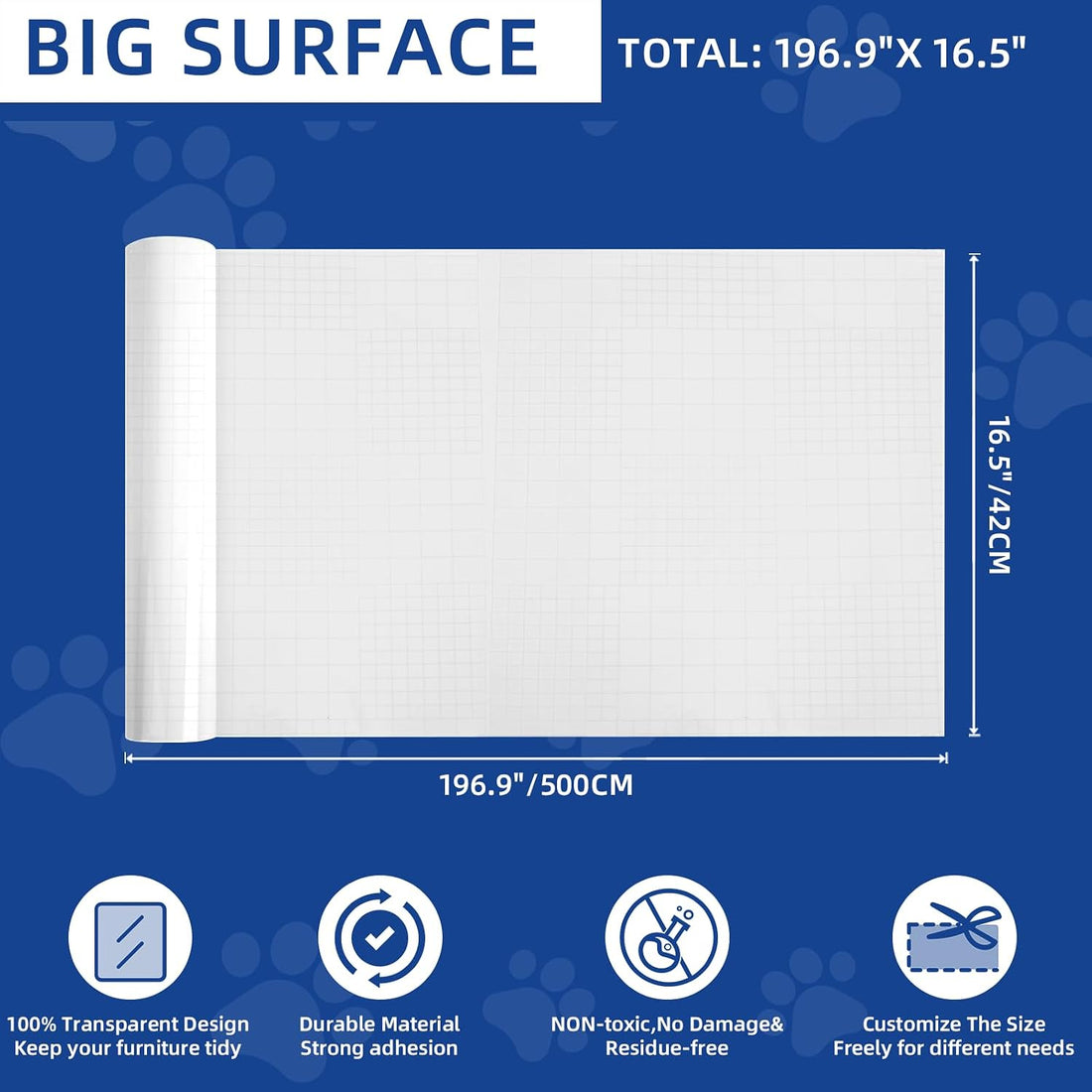 TOOSOFt Anti Cat Scratch Furniture Protector Clear Thicken Vinyl