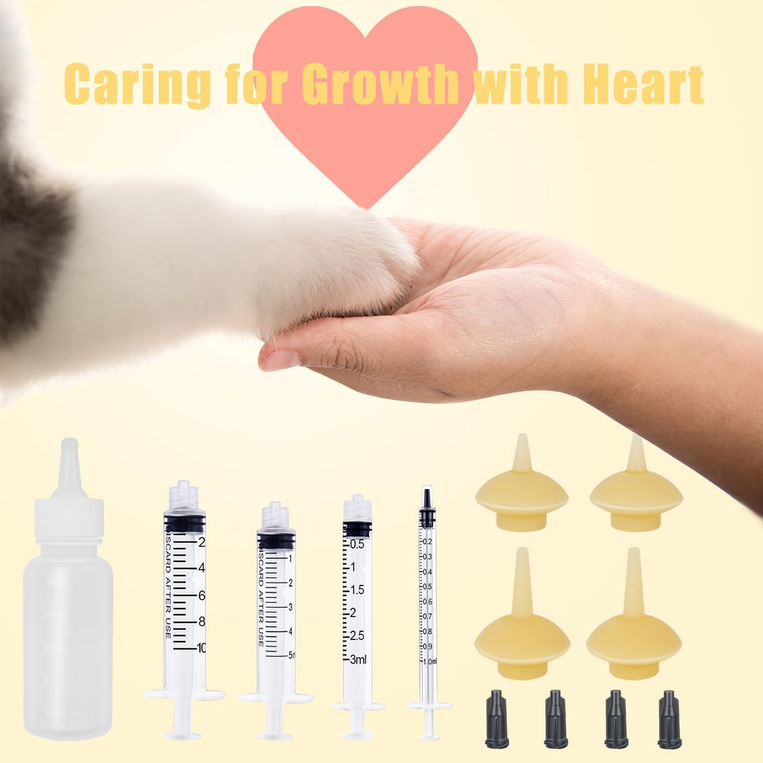 Xuanda Pet Feeding Bottle and Syringes with Nipples for Small Cat Dog