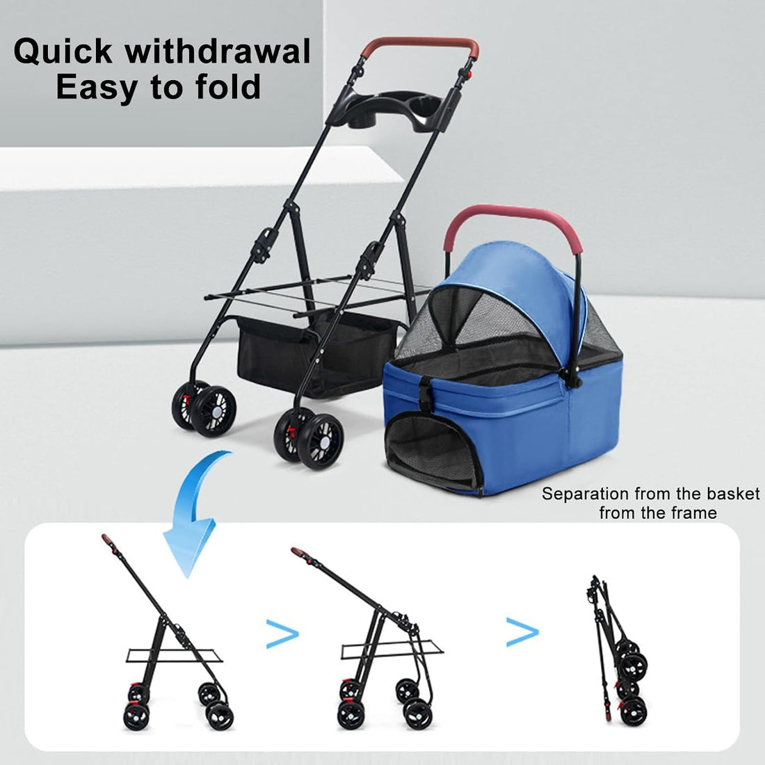 Pet Stroller for Medium Small Dogs/Cats
