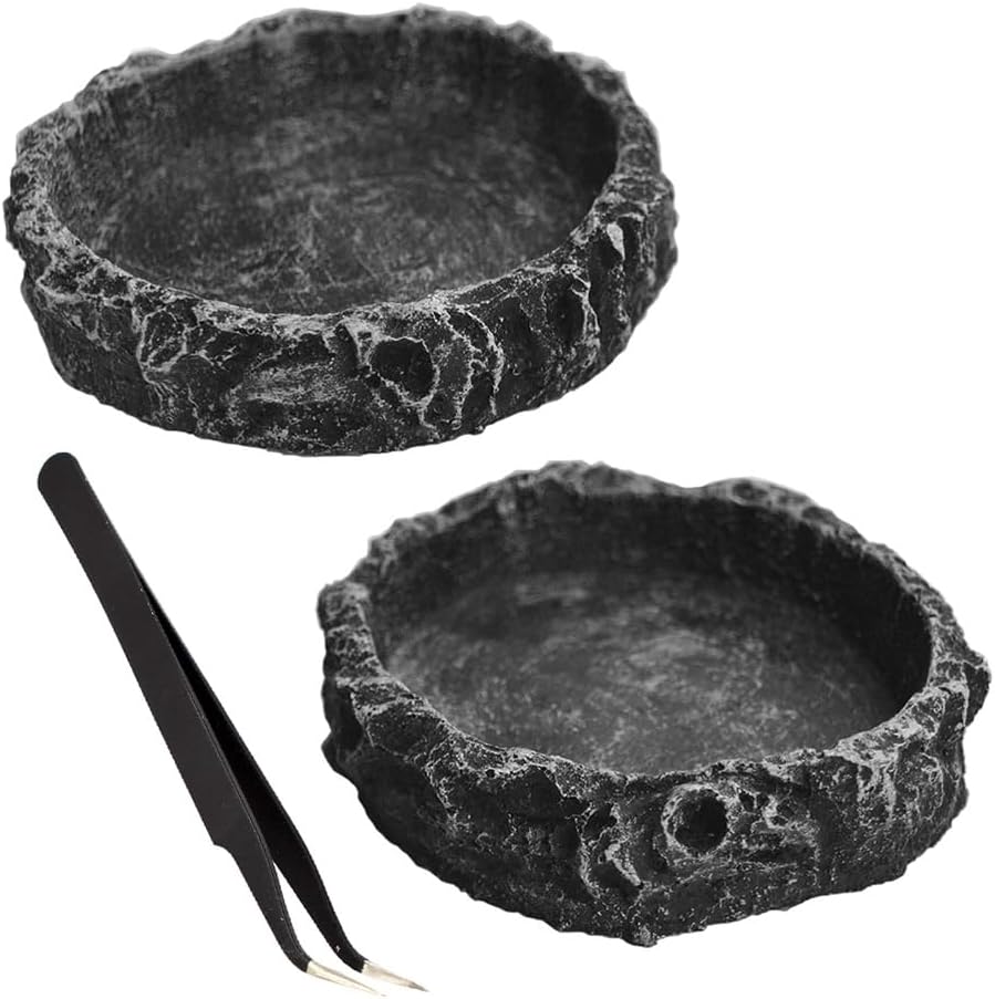 2PCS Reptile Water Dish Food Bowl Set Reptile Feeder Food and Water