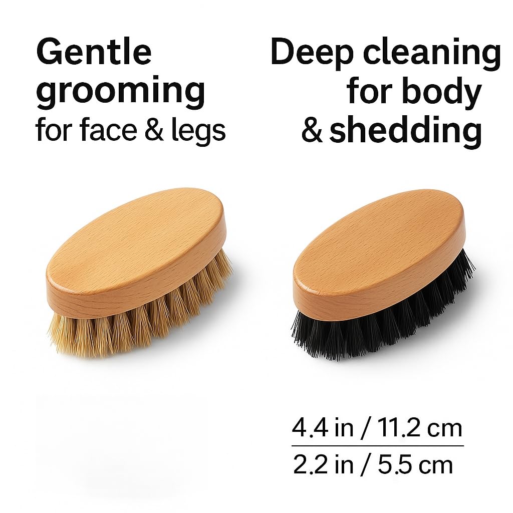 Goat Grooming Brushes, Soft Bristle and Firm Nylon Set, 2 Pack
