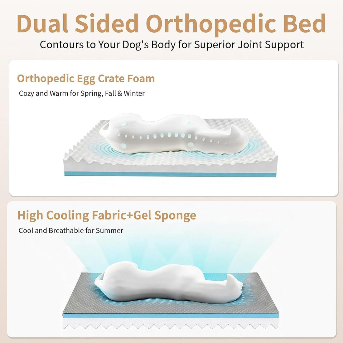 Large Orthopedic Dog Bed, Calming Waterproof Memory Foam Dog Sofa Bed