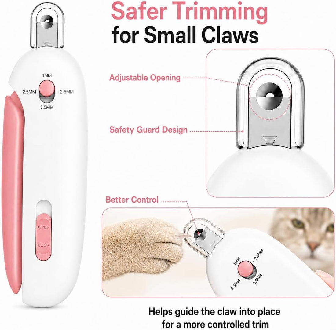 Wanheart Cat Nail Clipper, 4-Size Safety Guard, Nail Catcher & File