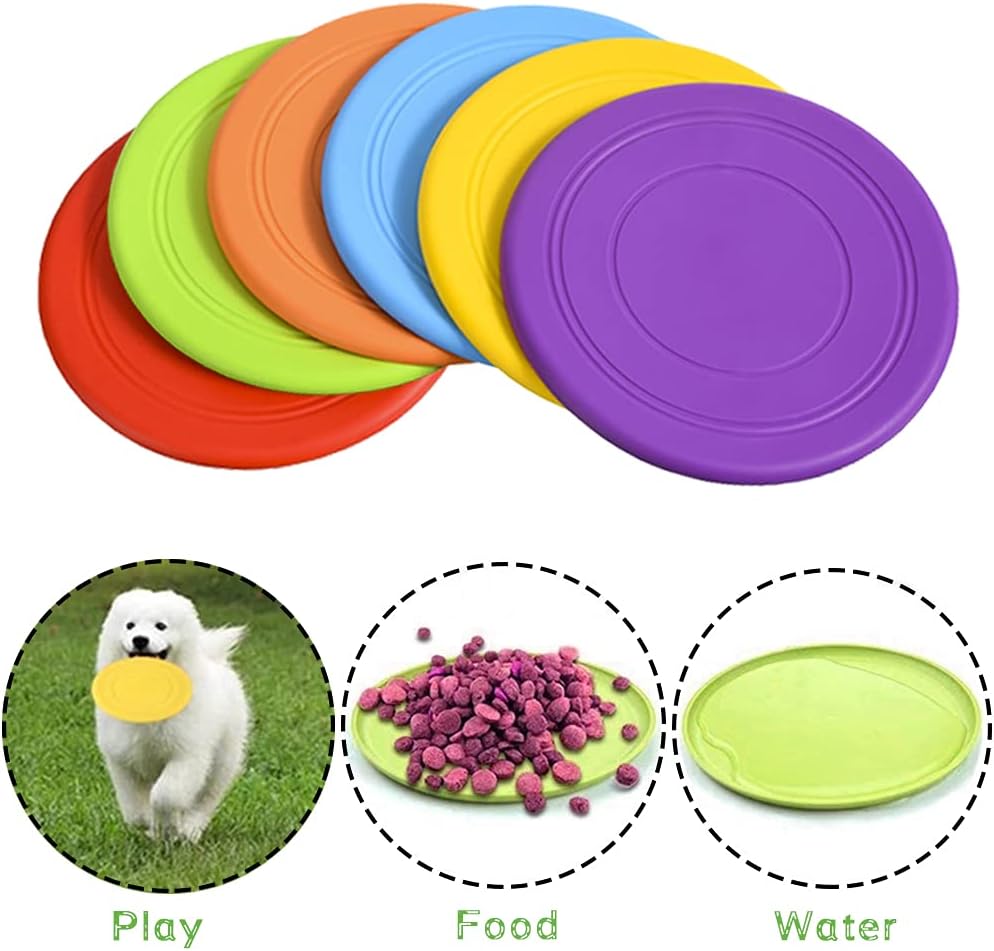 Bvrbaory 6 Pack Dog Flying Discs - Interactive