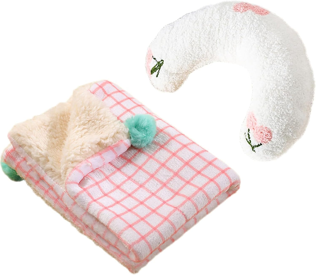 Little Pillow for Cats Puppies Ultra Soft Fluffy Pet Calming Toy Half