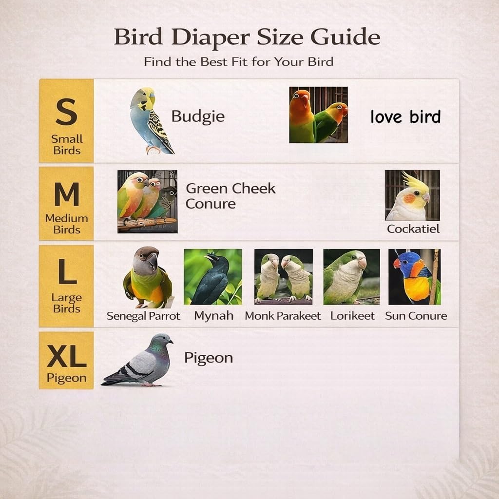 5PCS Bird Diaper Harness Set with Flight Leash and Disposable Liners