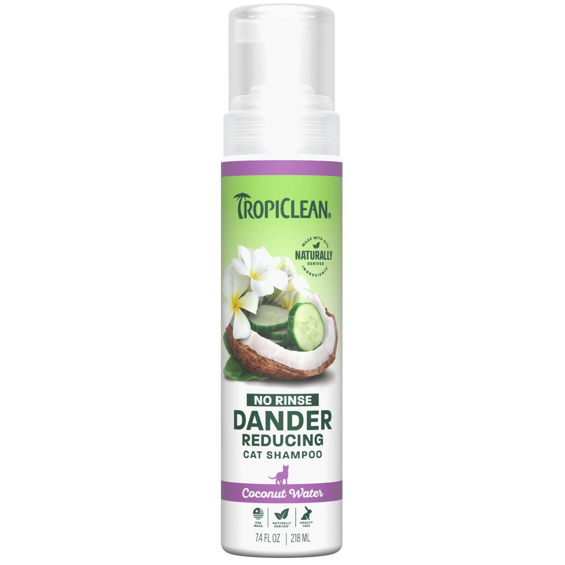 TropiClean No Rinse Waterless Cat Shampoo | Dandruff Treatment