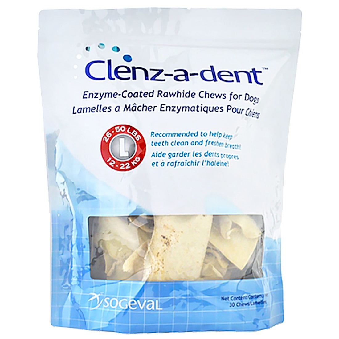 Ceva Clenz-A-Dent Rawhide Dental Chews for Dogs, Large Dogs