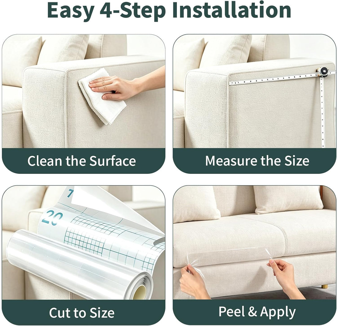 Anti Cat Scratch Furniture Protector,Clear Thicken Vinyl