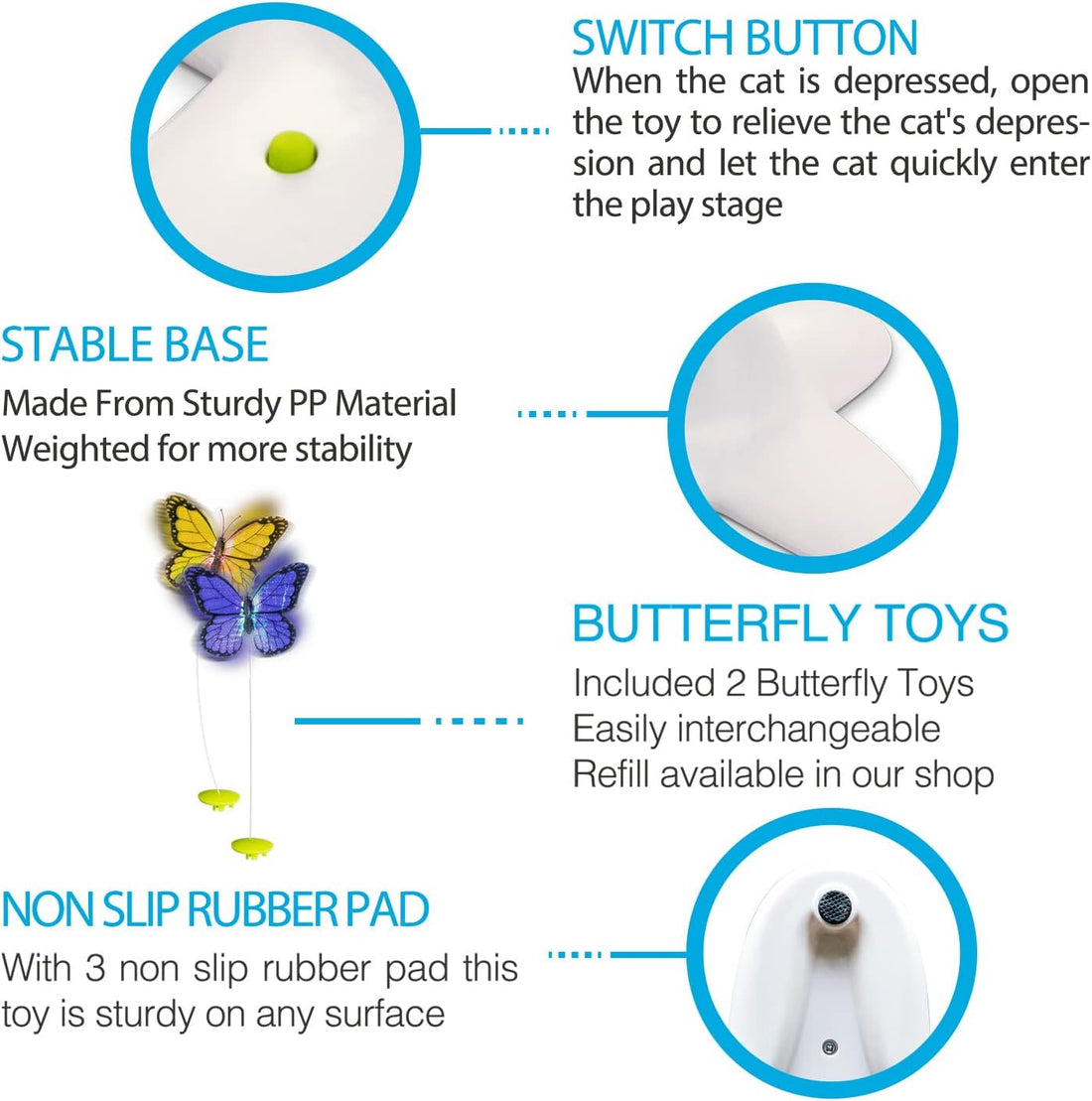 AFP Interactive Cat Toy, Butter-Fly Interactive for Indoor Cats