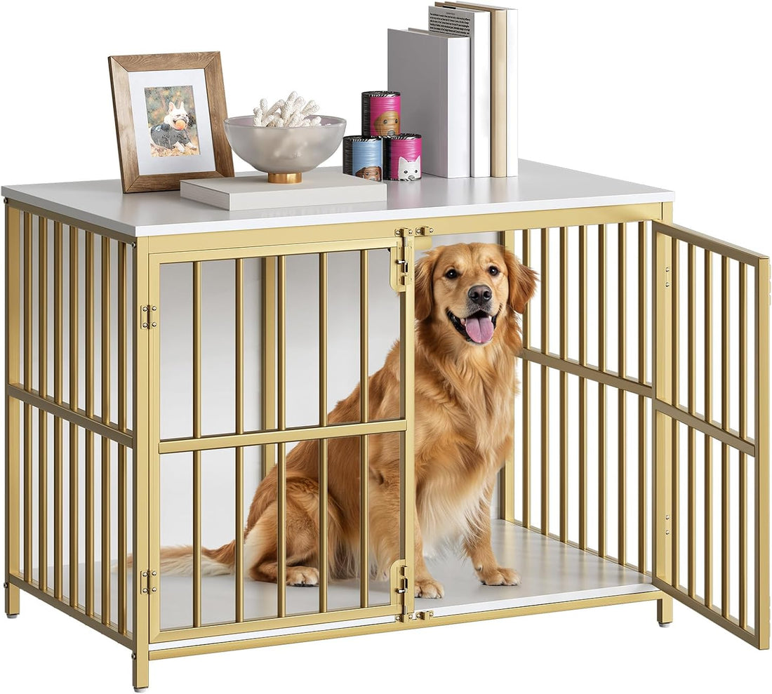 HOOBRO 38.6" Dog Crate Furniture, Wooden Dog Kennel Indoor