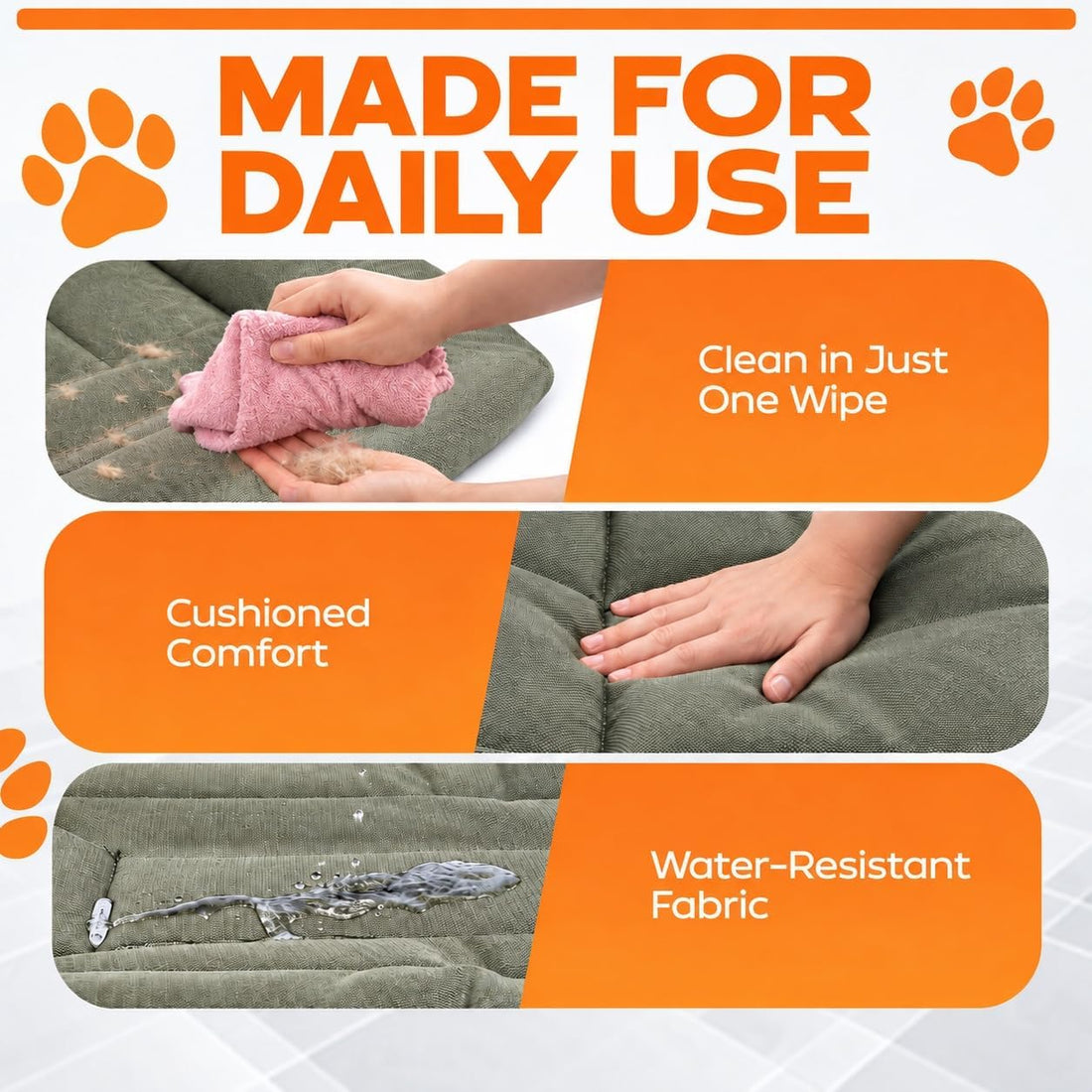 Dog Crate Mat – Chew Resistant Dog Bed for Crate
