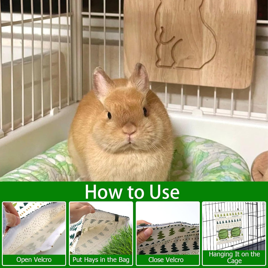 2PCS Rabbit Hay Feeder, Hanging Hay Feeder Guinea Pig Hay Feeder