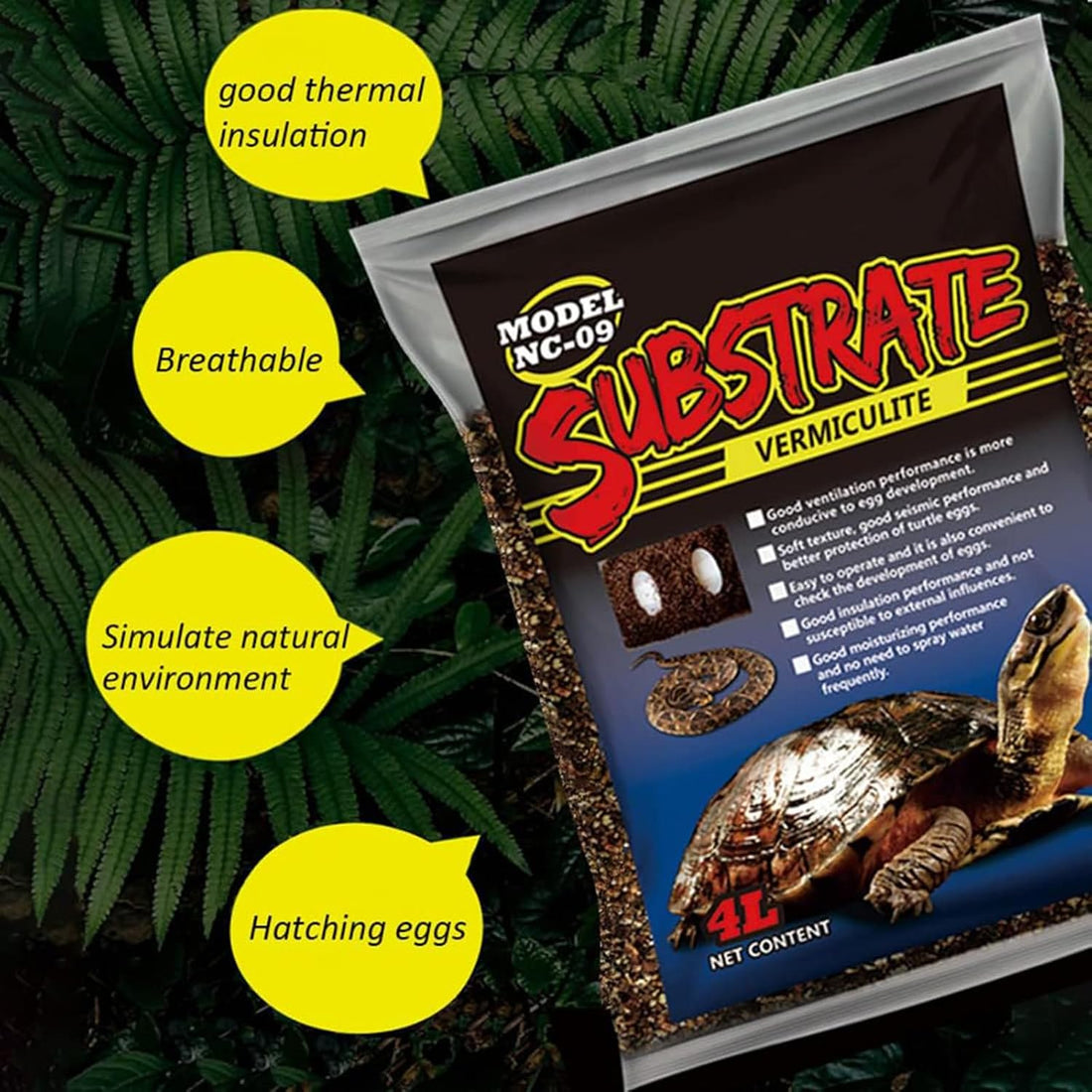 2.1QT Vermiculite for Reptile Tortoise Terrarium Substrate Snake