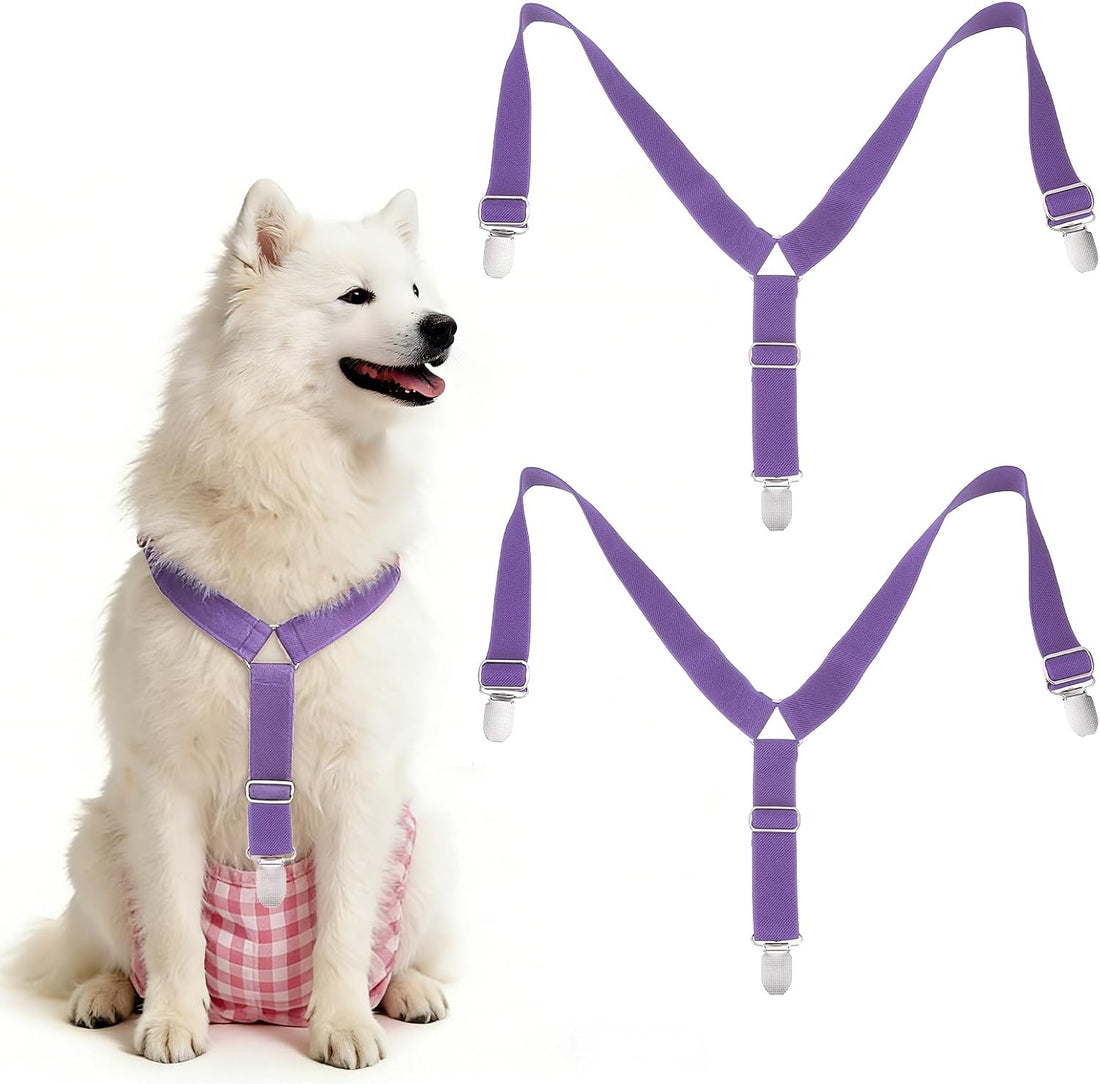 Pet Diapers Keeper Suspender, M, Black, 2 Pcs