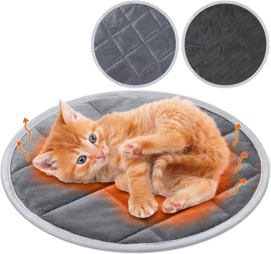 Drydiet 2 Pcs Self Warming Cat Mat Round for Cats