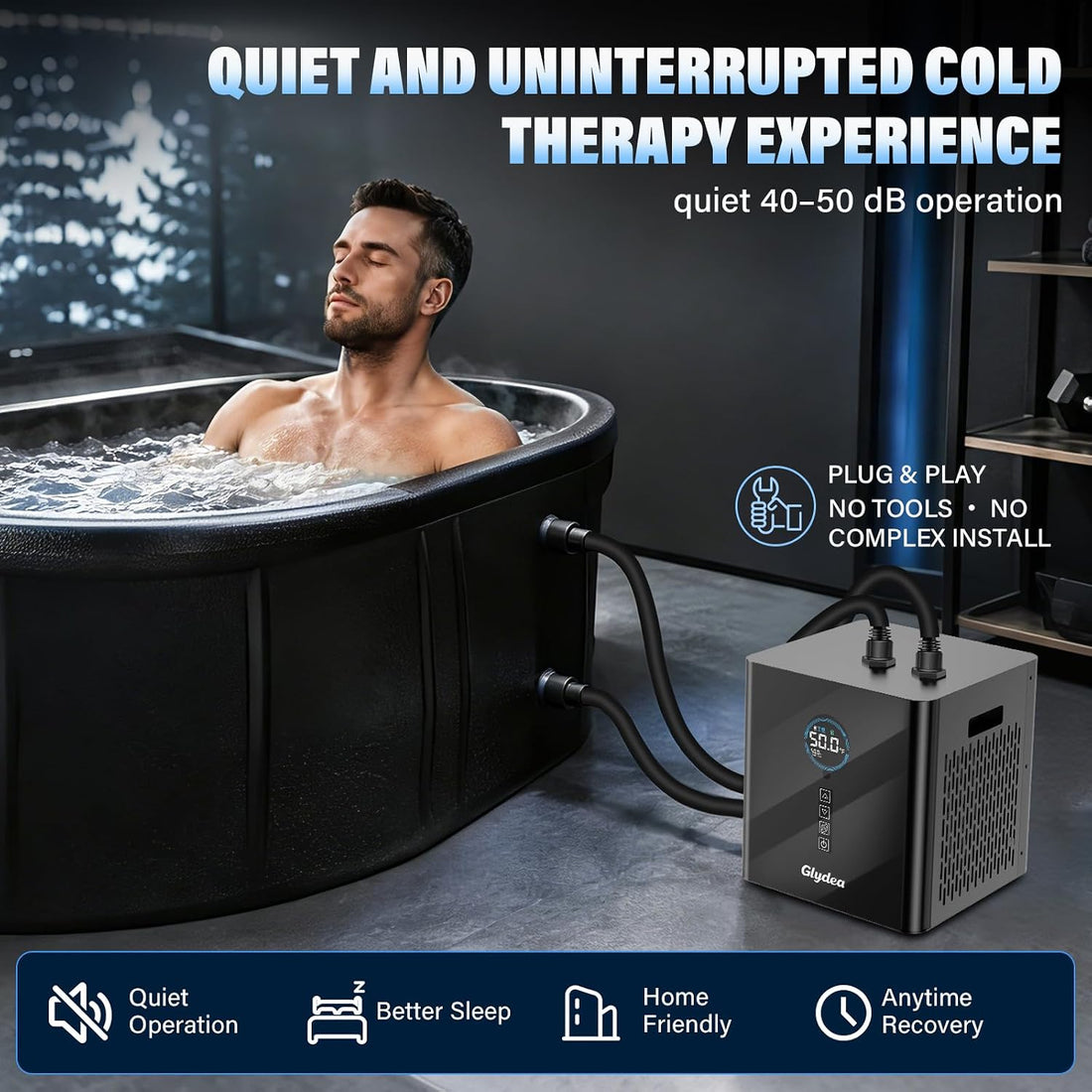 Ice Bath Chiller, 1/3 HP 330W Cold Plunge Chiller for Cold Therapy