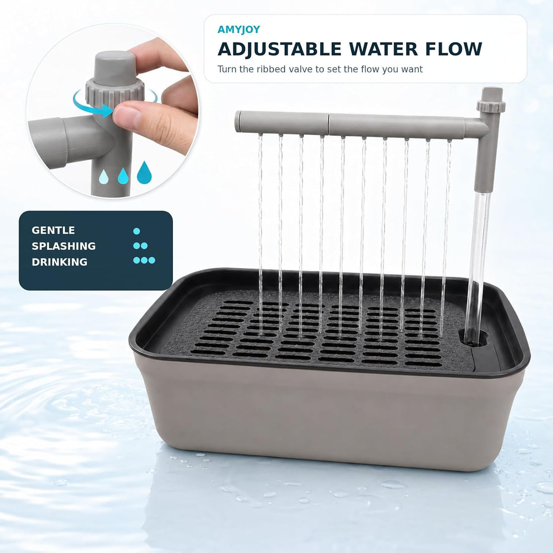AMYJOY Automatic Bird Bath for Cage, USB Parakeet Shower Fountain