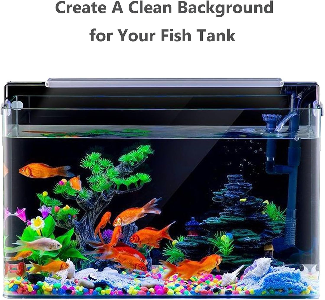 XCNO Black Aquarium Background Fish Tank Film, Static Cling