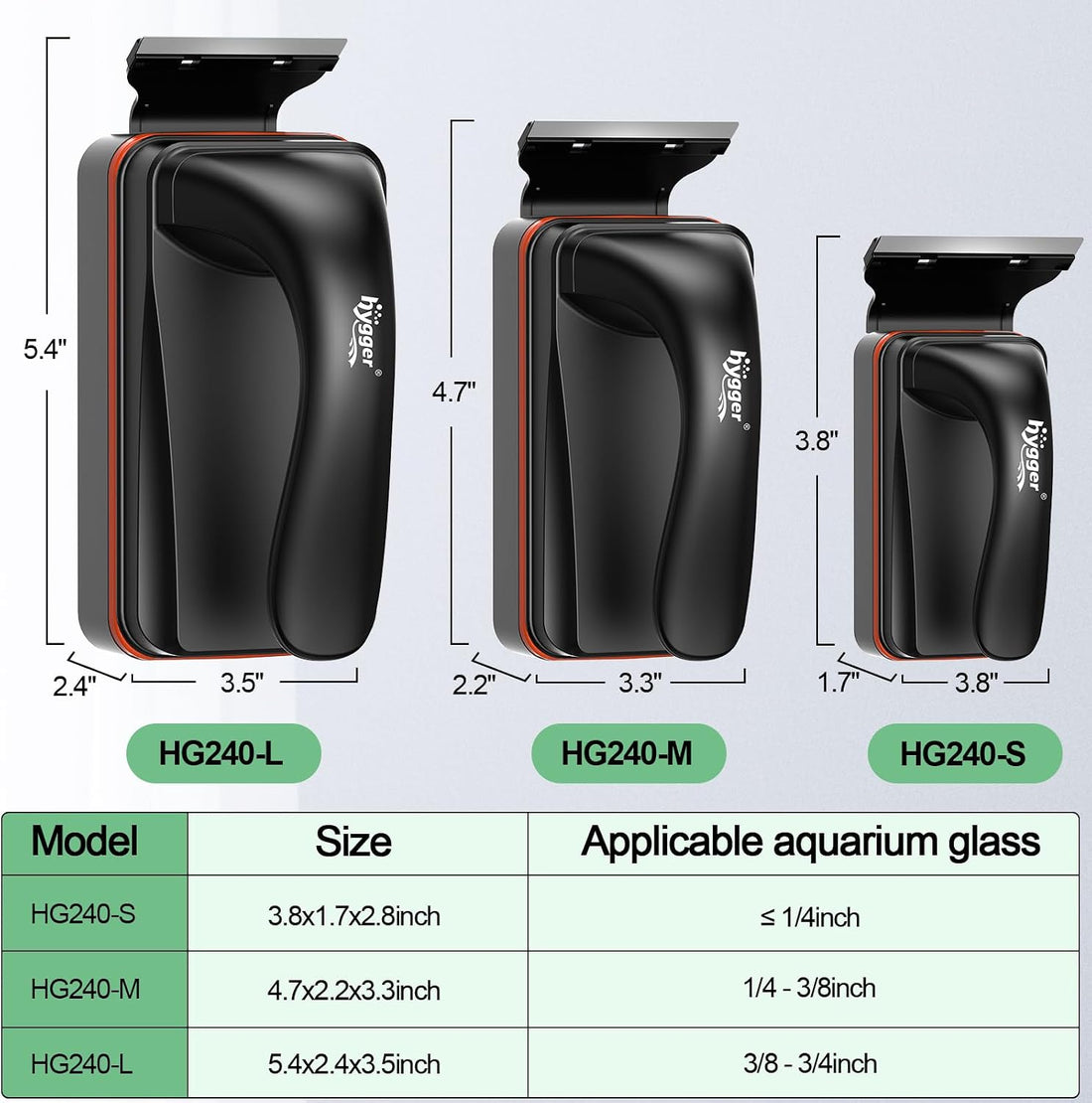 hygger Magnetic Aquarium Fish Tank Glass Cleaner,Detachable