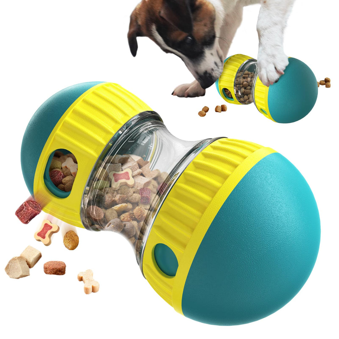BSISUERM Dog Puzzle Toy Adjustable Treat Dispensing Ball Food
