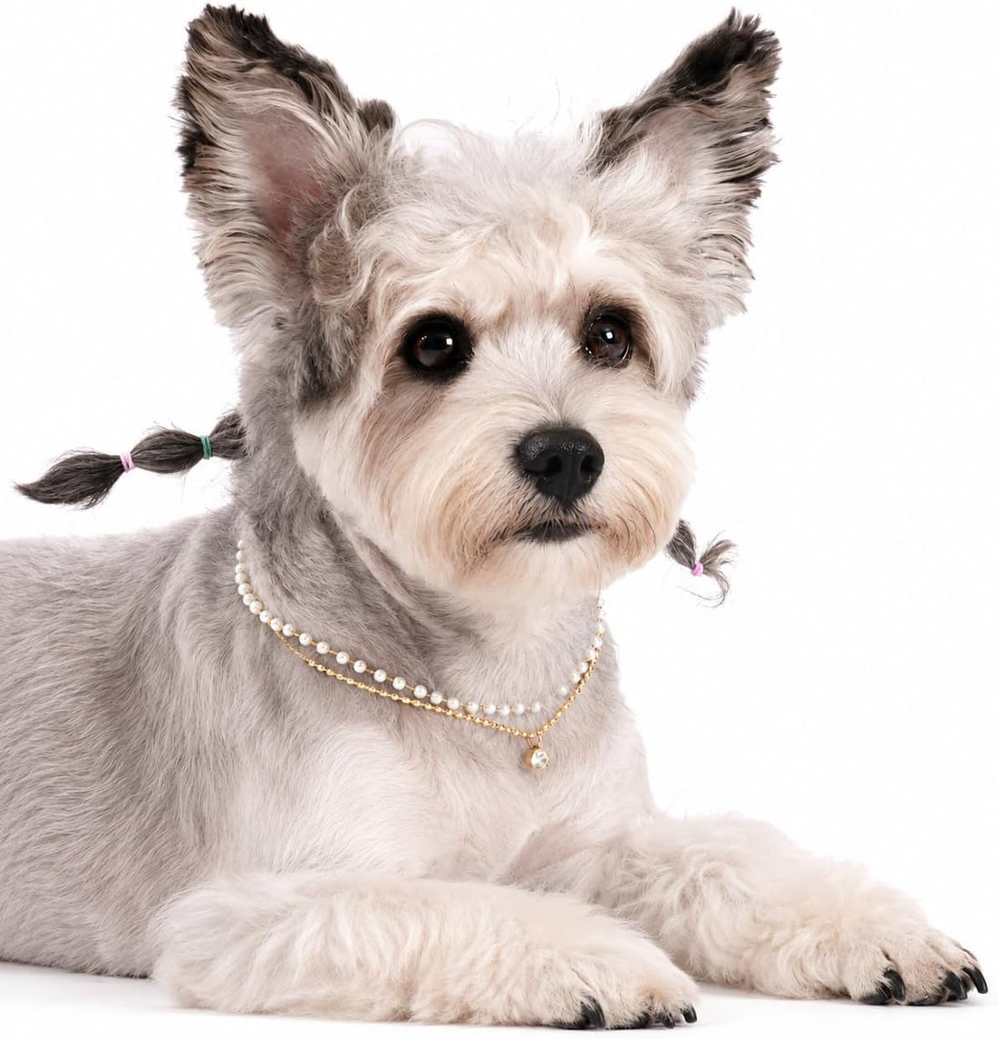 Lovelyshop Double Layer Pearl Pet Necklace
