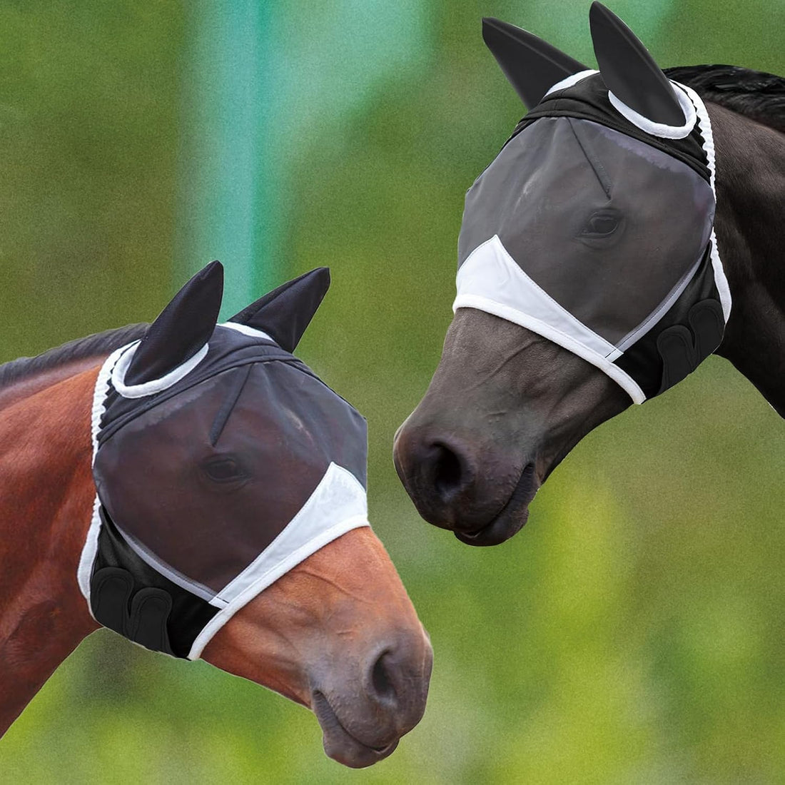 Fly Mask with Ears for Horses Soft Stretchy Mesh Horse Face Cover