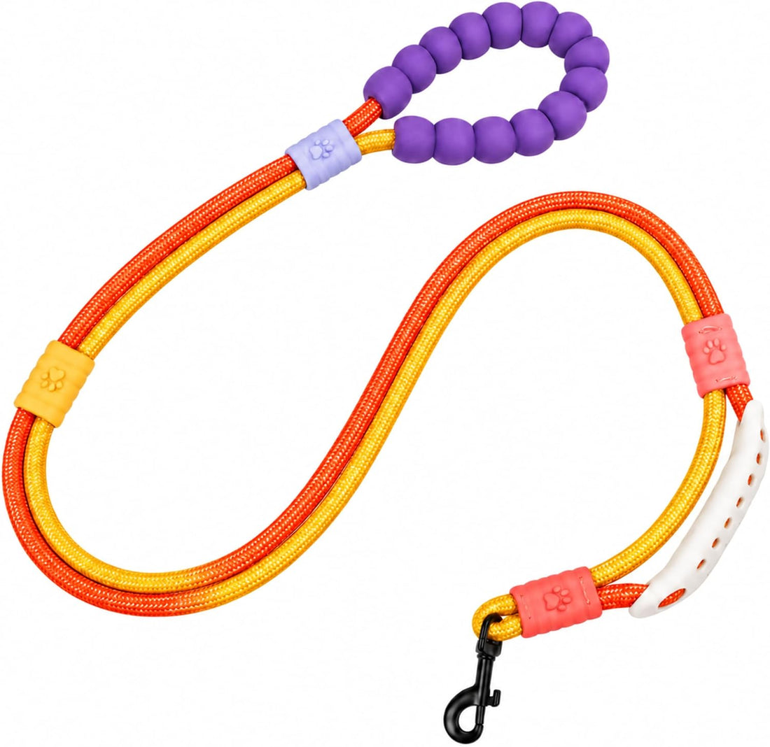Hands Free Dog Leash, Double Handle Leash 5.5FT Purple-Green