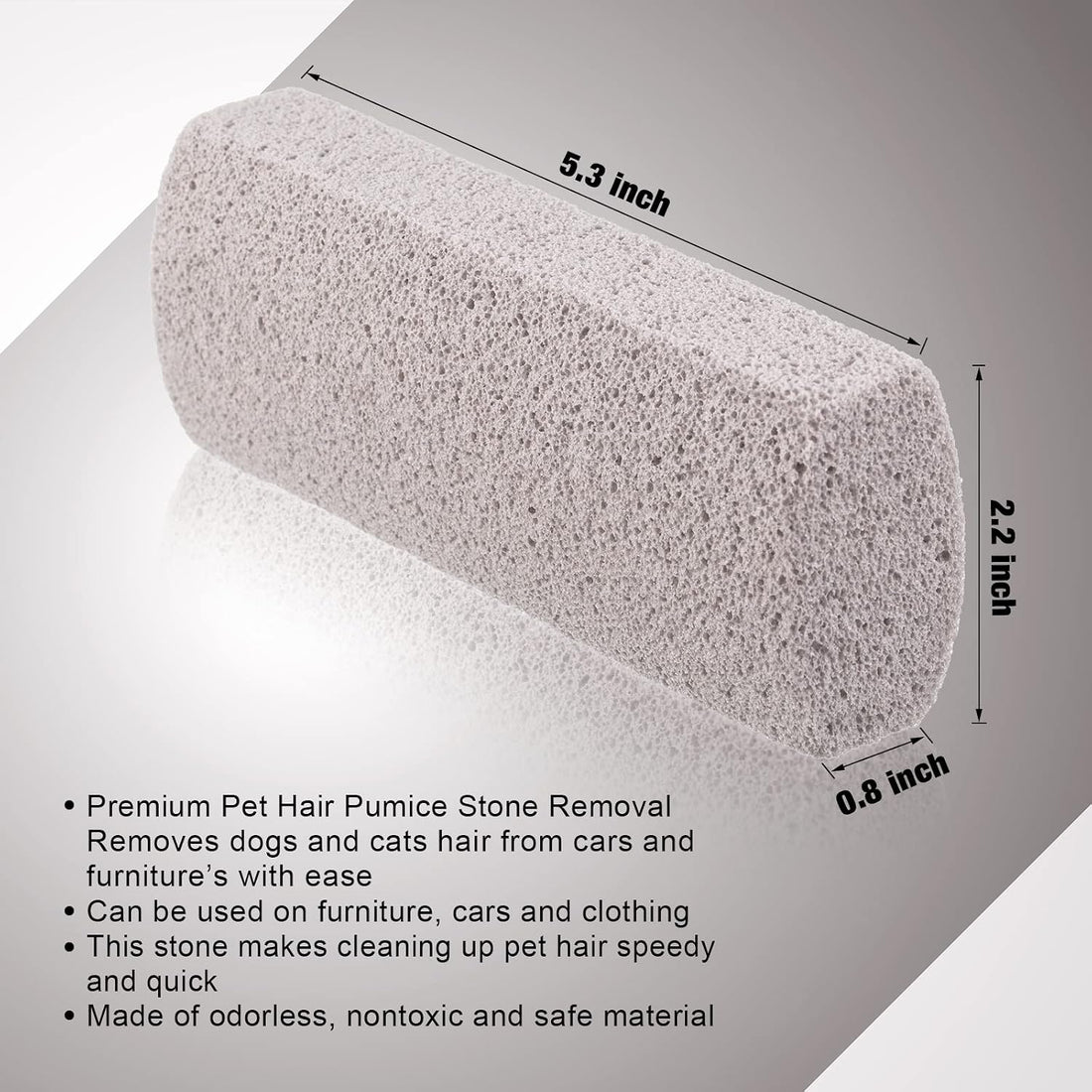 2 Pieces Pet Hair Remover for Cat Hair Removal Pumice Stone Tool
