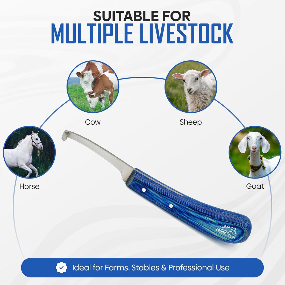 Equine Care Right-Handed Narrow Farrier Hoof Knife, Horses, Ponies