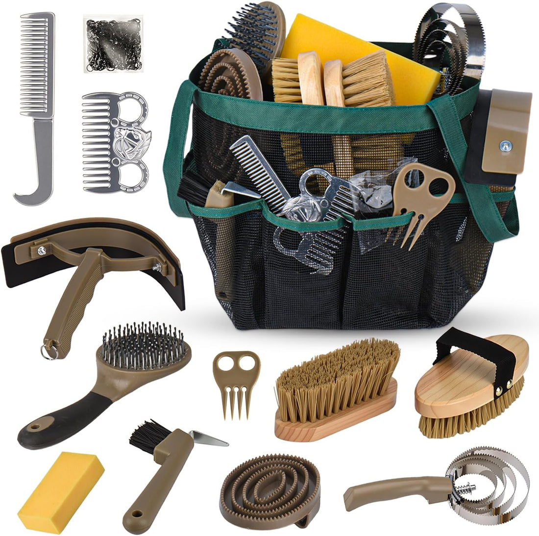 Horse Grooming Kit 13 Piece, Horse Brushes for Grooming Supplies Set