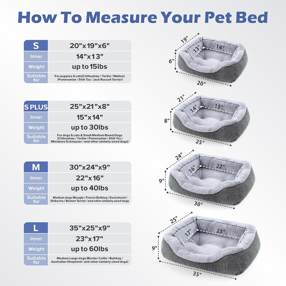 INVENHO Medium Dog Beds for Medium Dogs Washable