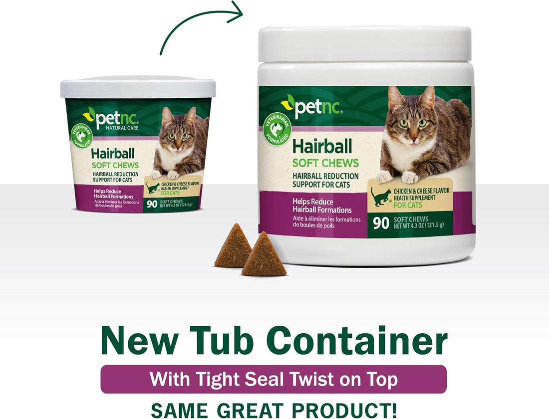 PetNC Hairball Soft Chews for Cats, Chicken & Cheese, 90 Count
