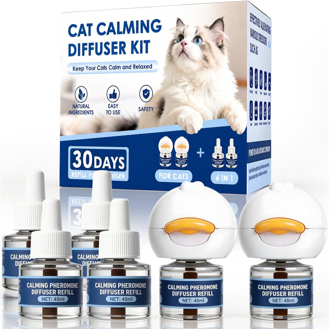 Cat Calming Pheromone Diffuser, Pheromone Plug-In for Stress Relief