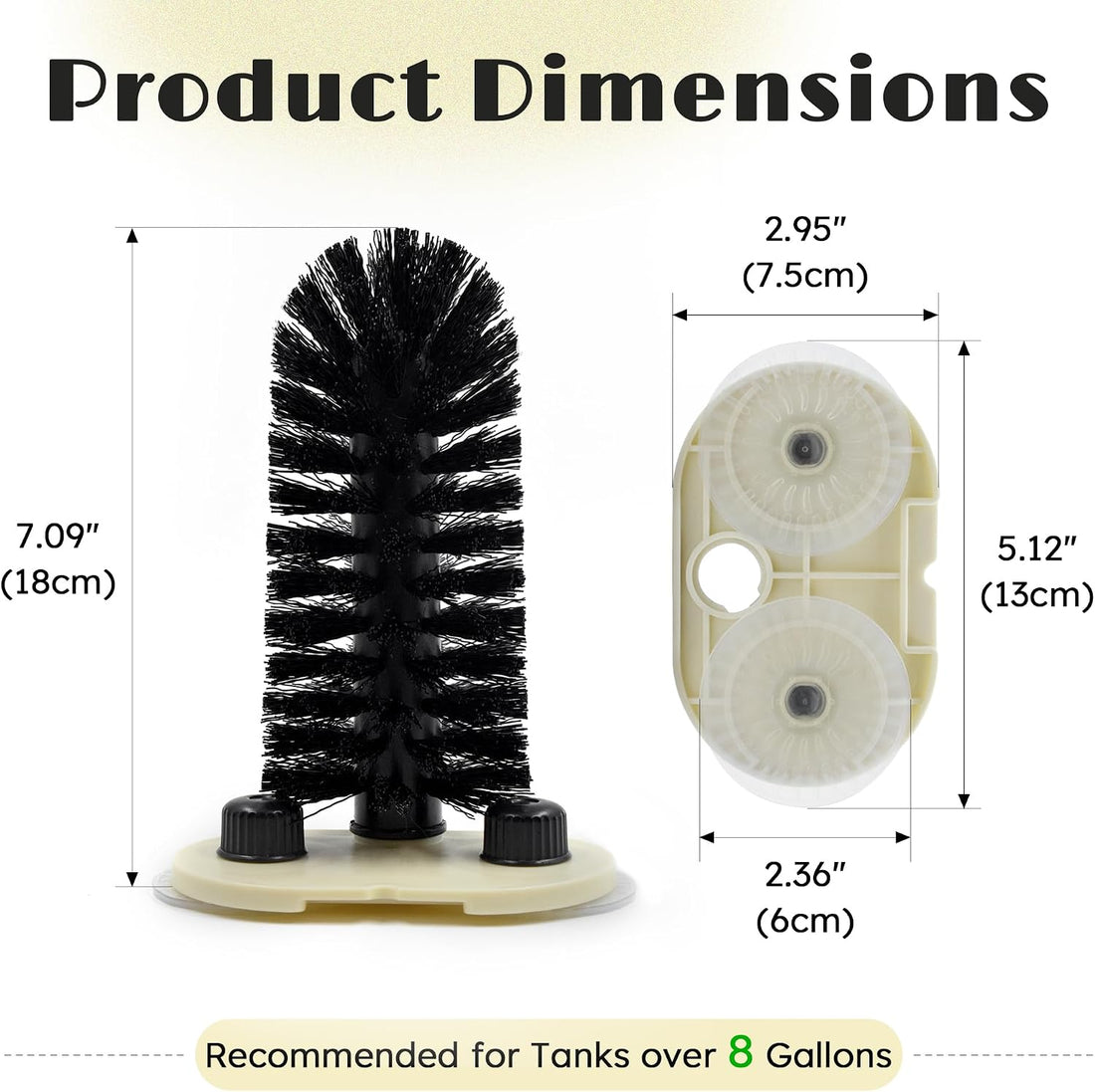 Turtle Brush with Twist-Lock Suction Cups, Tortoise Shell Cleaner