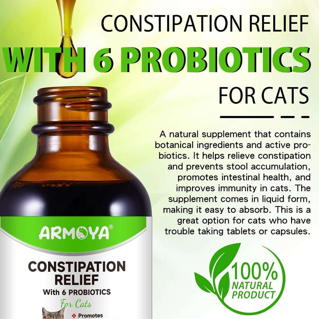 Cat Constipation Relief, Cat Laxative, Constipation Relief for Cat