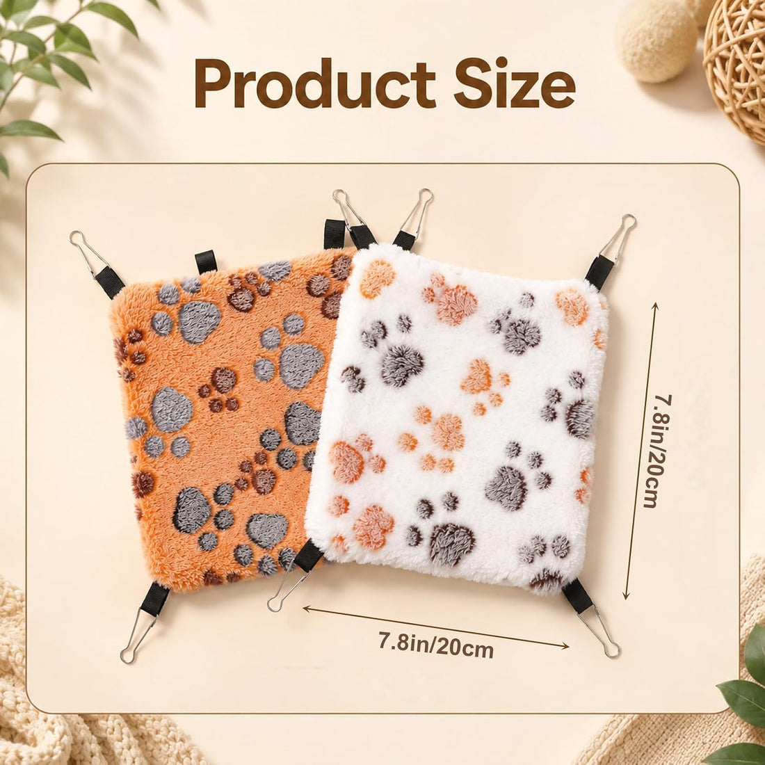 Guinea Pig Hammock, Hanging Corner Pet Rat Hammock with Hooks