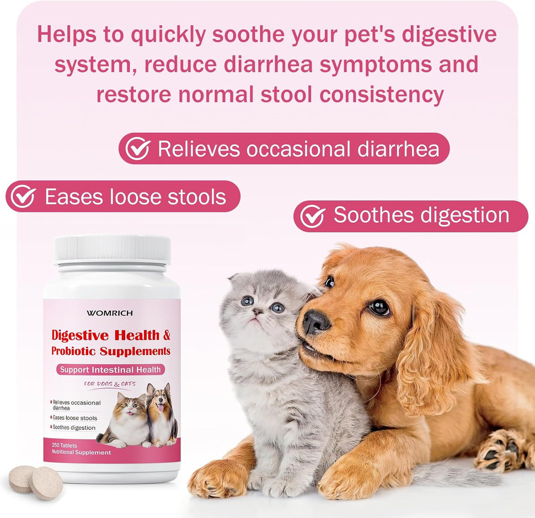 Anti-Diarrheal Support for Dogs & Cats Probiotics 250 Chewable Tablets